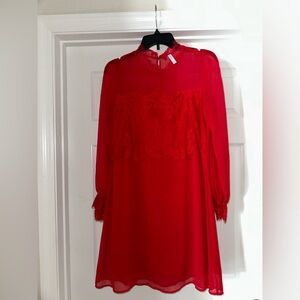 Xhilaration Womens 3/4 Sleeved Red Short Length Dress size S